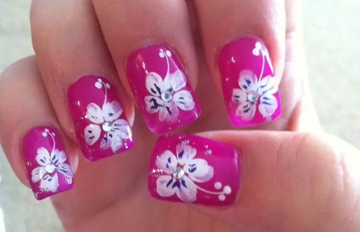 Summer Flower Nails - wide 7