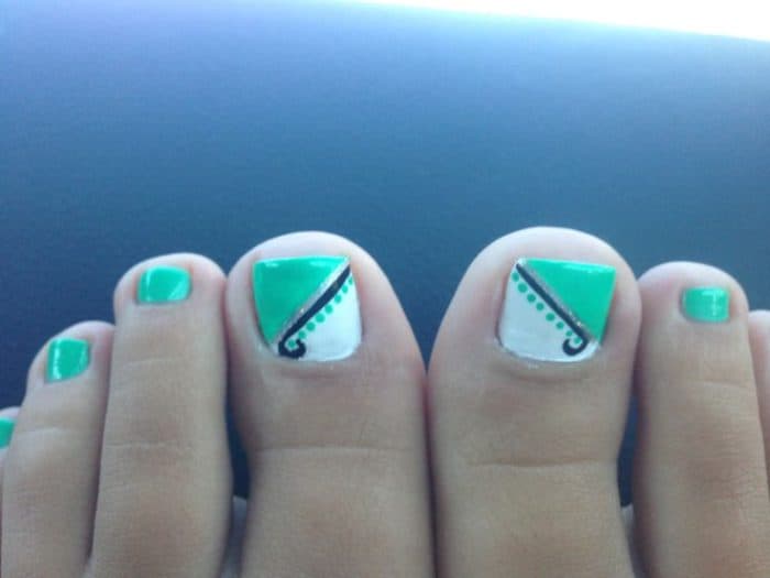 Mint Green Toe Nail Art Trend