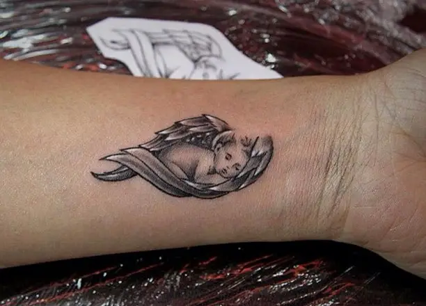 Creative Angel Tattoos Designs for Wrist 2016