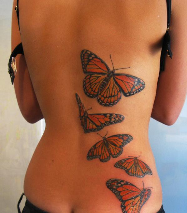 Cute Girls Butterfly Tattoo Design Ideas