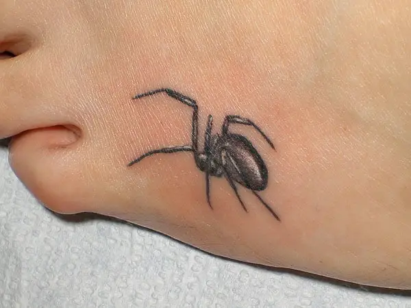 Wonderful Spider Small Body Art on Feet
