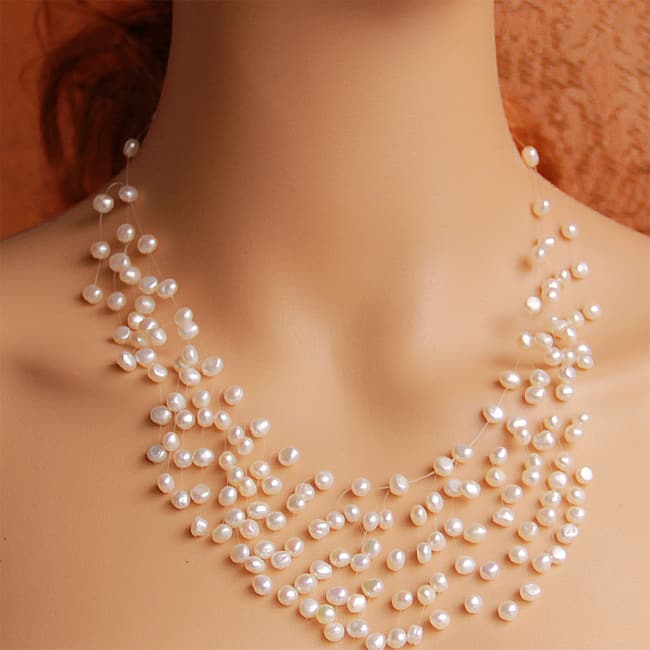 Amazing Floating Pearl Necklace Ideas