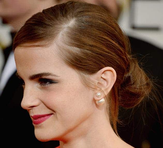 Emma Watson Hair Color With Bun Hairstyle