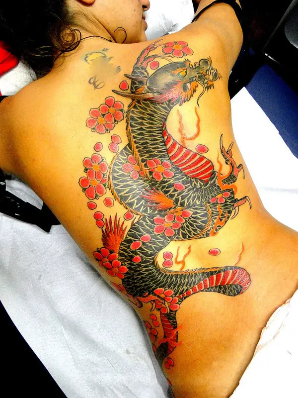 Great Asian Dragon Tattoo Designs on Full Back
