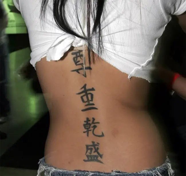 Japanese Kanji Tattoo Ideas on Lower Back
