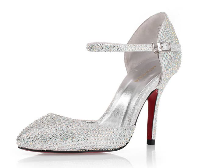 Silver Prom Evening Shoes for Women