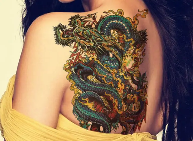 Ukiyoe Japanese Dragon Arm Tattoo Trend