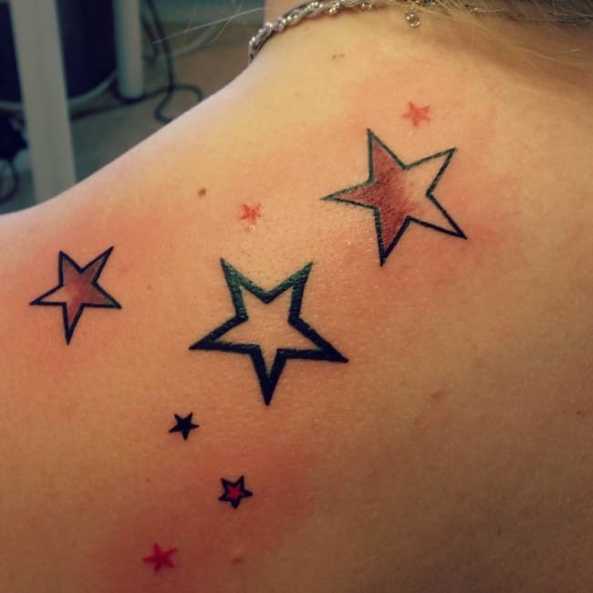 Women Stars Tattoo Designs for Shoulder