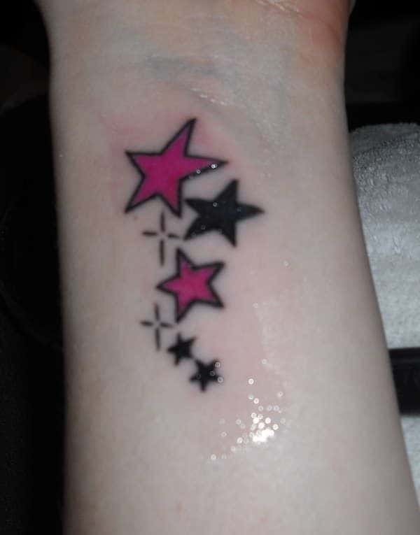 Wrist Stars Tattoos Designs for Girls
