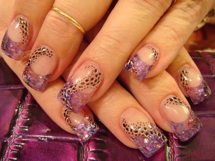 4. Purple Marble Fake Nails - wide 7