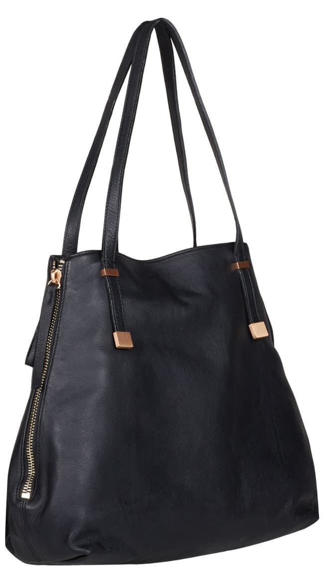 Black Tote Leather Handbag for Christmas
