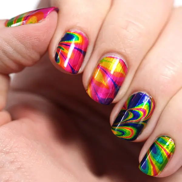 Colorful Water Style Nail Art Trend