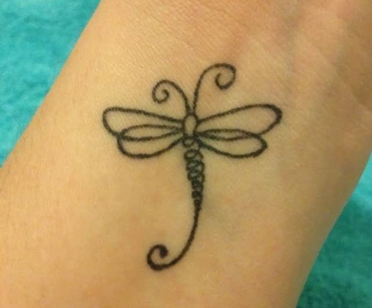 Elegant Black Dragonfly Tattoos for Girls
