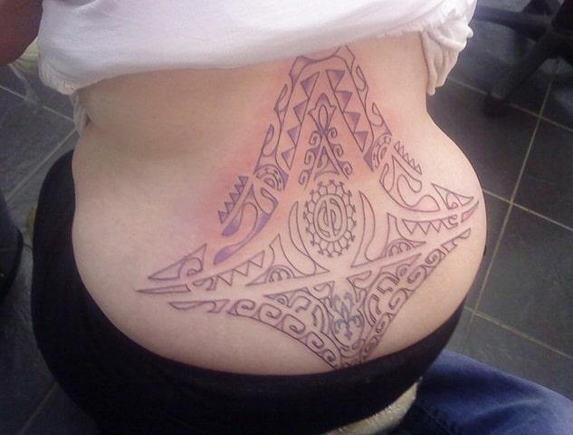Fantastic Aztec Tattoo Design on Lower Back