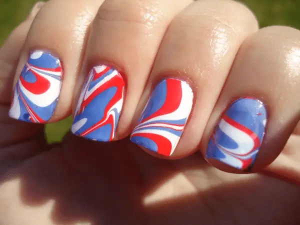 New Water Marble Nail Art for Women