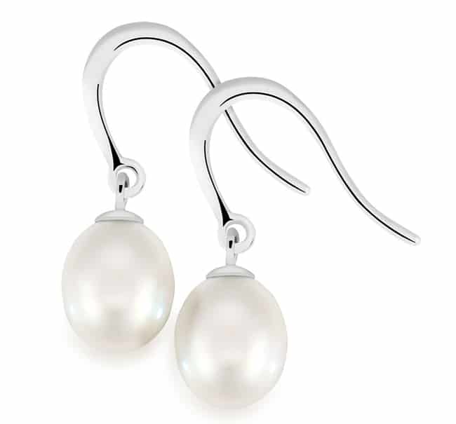 Sterling Silver Drop Earrings With Pearl