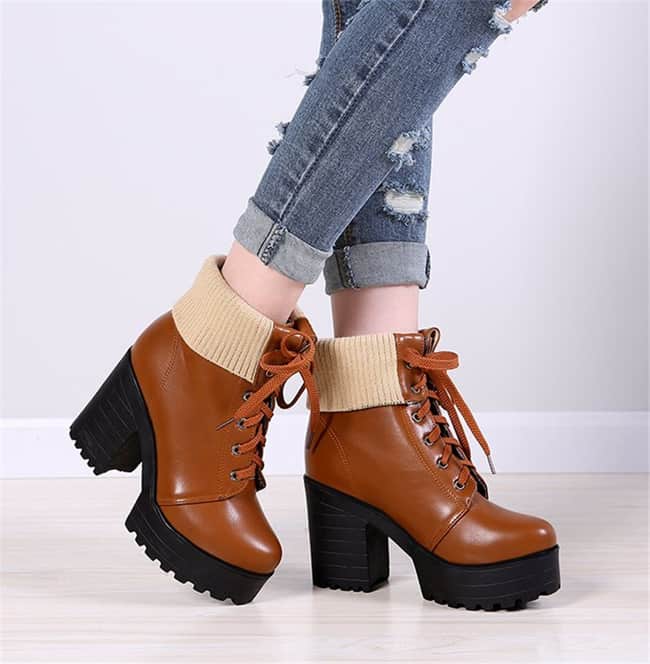 Cool Ankle Riding Platfrom Boots for Women