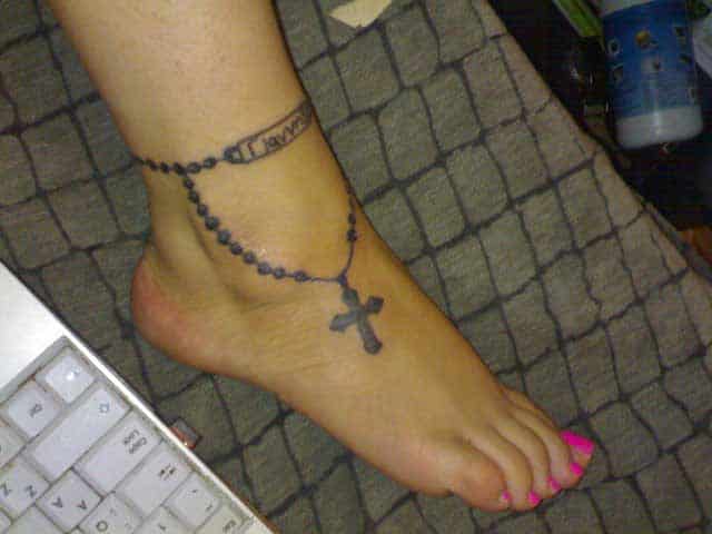 Cross Sign Ankle Bracelet Foot Tattoos 2016