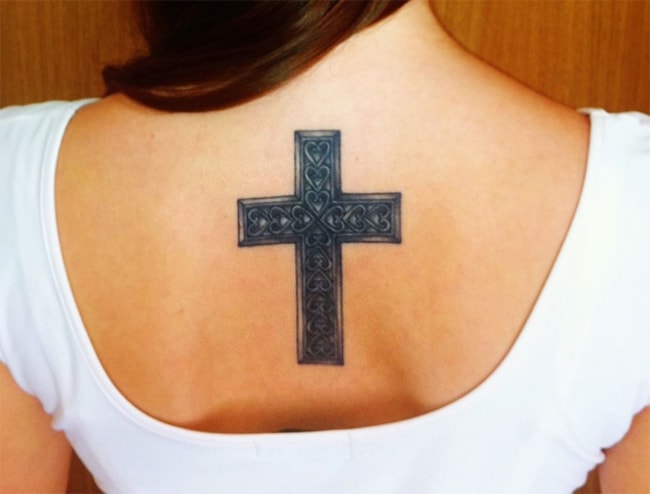 Elegant Back Celtic Cross Tattoo Designs 2016