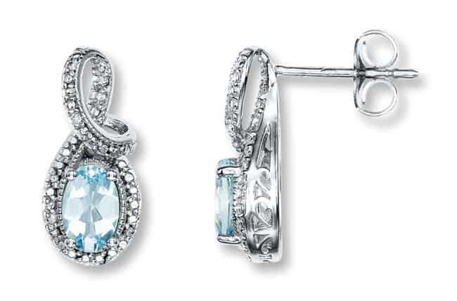Oval Cut Aquamarine Diamonds Earrings 2016