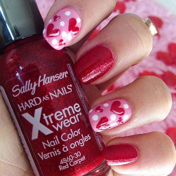 Valentines Day Heart Shaped Nail Art Patterns