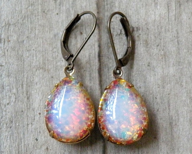 Vintage Style Opal Fire Earrings Designs