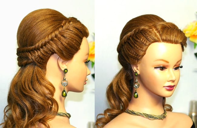 Bridal Hairstyle for Long Hair With Fishtail Braids