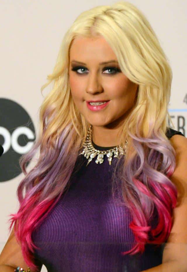Hollywood Christina Aguilera Half Dyed Haircut 2017