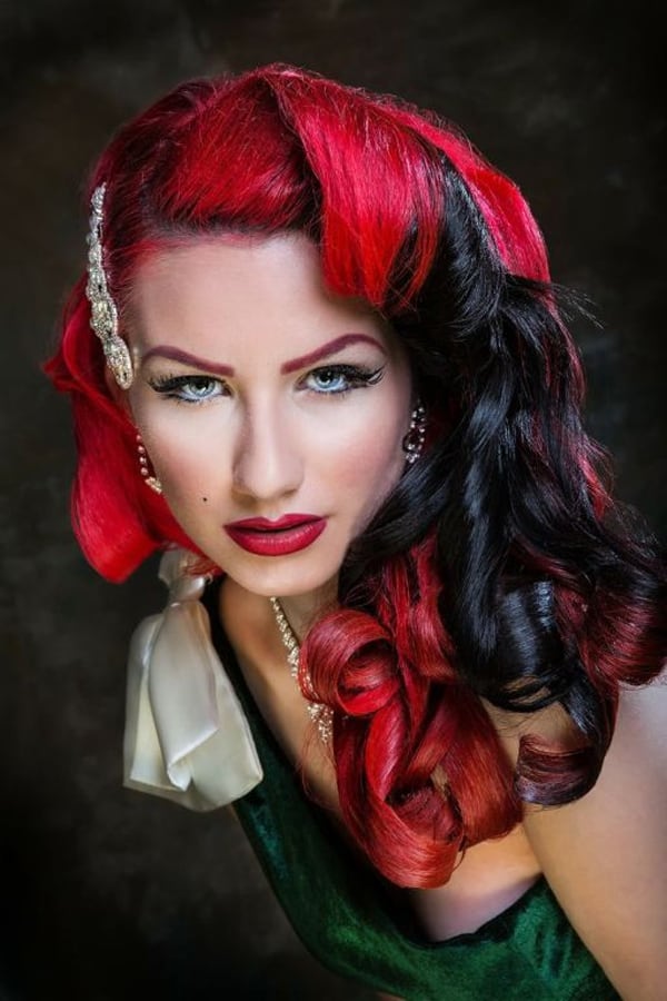 Red and Black Dyed Hairstyle Ideas for Wedding
