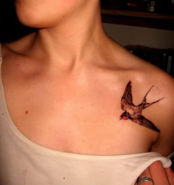 Swallow Collar Bone Tattoo Trend for Inspiration