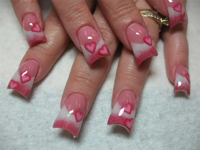 6. Hand Drawn Pink Heart Nail Design - wide 2