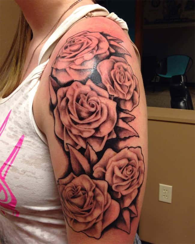 Wonderful Rose Tattoo Design for Arm 2016