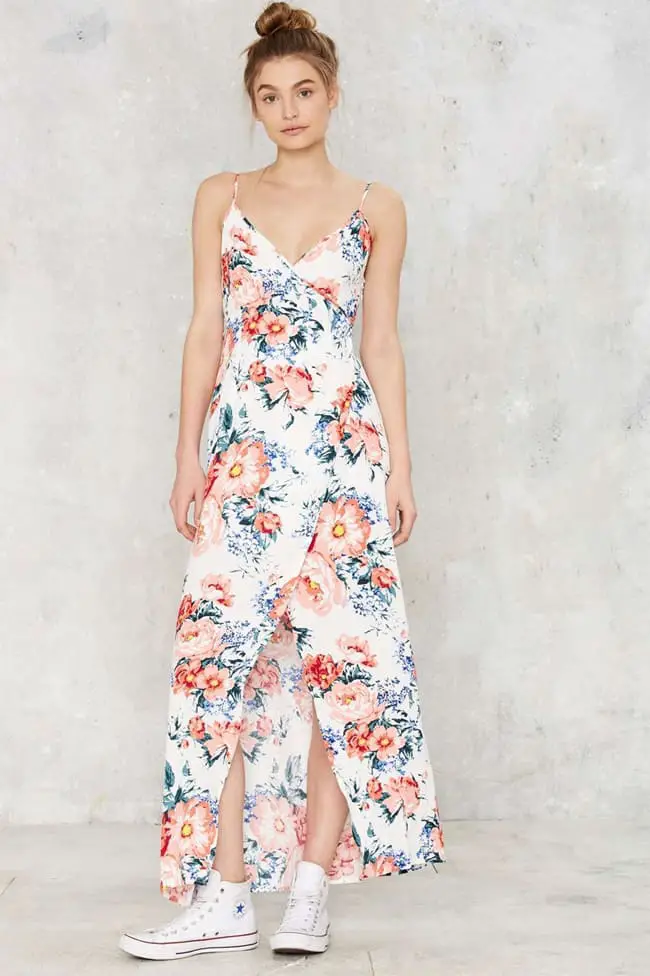 Latest Floral Print Maxi Dress Pictures 2016