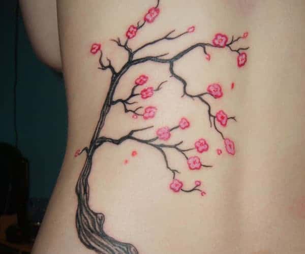 Trendy Cherry Flowers Tree Back Tattoo Ideas
