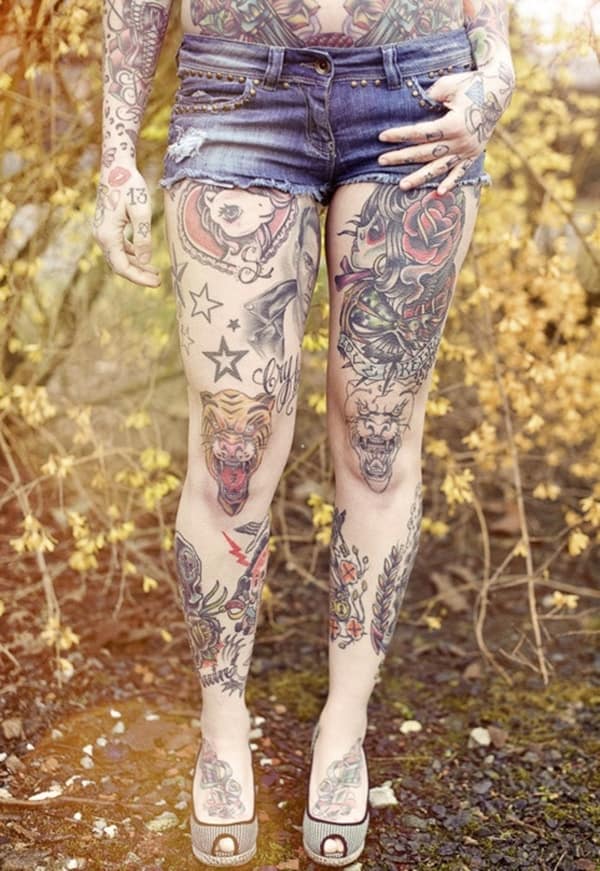Wonderful Full Leg Sleeve Tattoo Designs