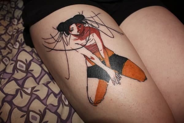 Amazing Naruto Tattoo Designs on Thigh