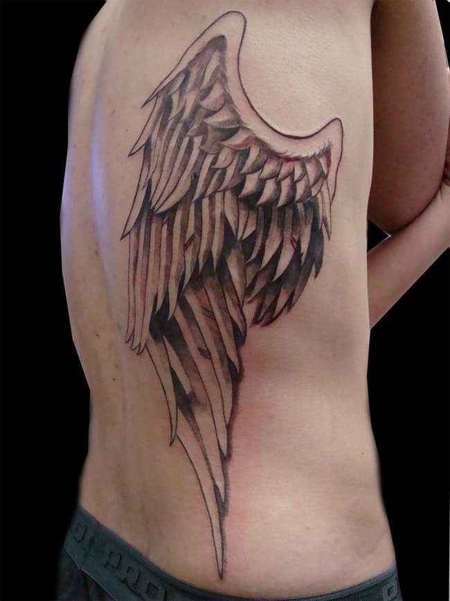 Attractive Angel Wings Tattoo Meanings on Back Side