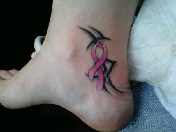 Black Tribal Brest Cancer Pink Ribbon Tattoos 2016