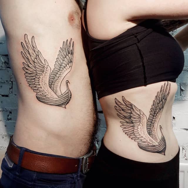 Wonderful Angel Wings Tattoo Designs for Couple