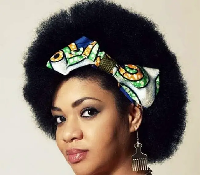 medium-afro-hairstyle-with-bow-for-african-american-women