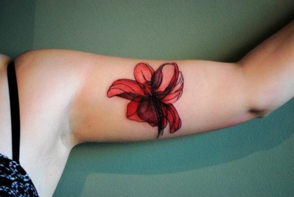 trendy-arm-flower-tattoo-design-for-girls