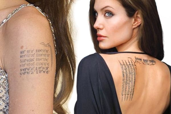 Top 10 Superb Angelina Jolie Tattoos Images - SheIdeas