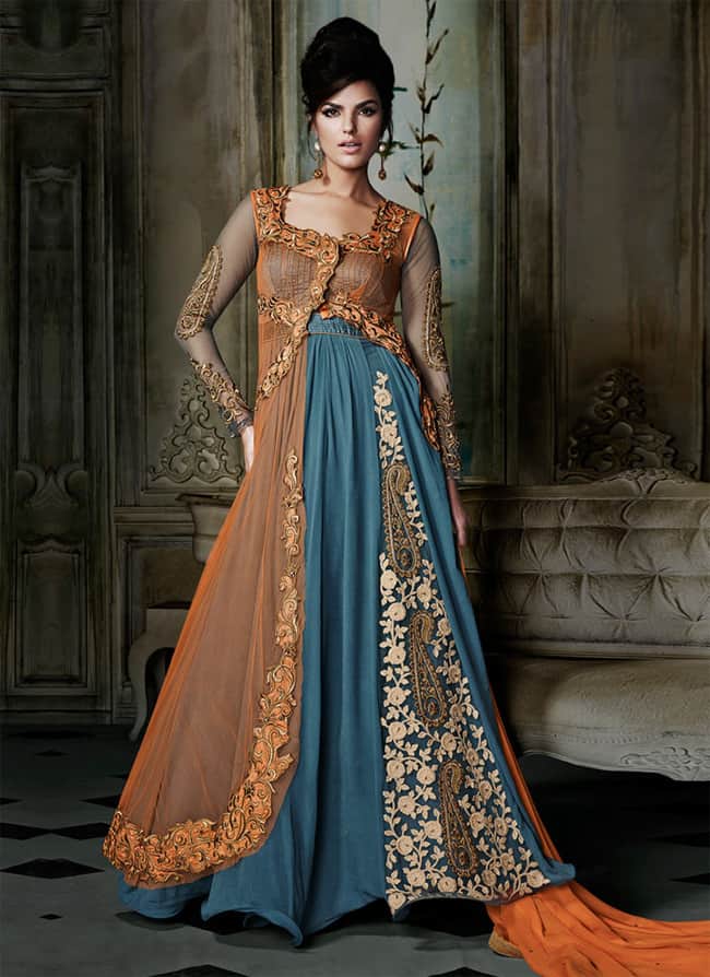 embroidered-orange-and-blue-anarkali-maxi-dress-for-asian-brides