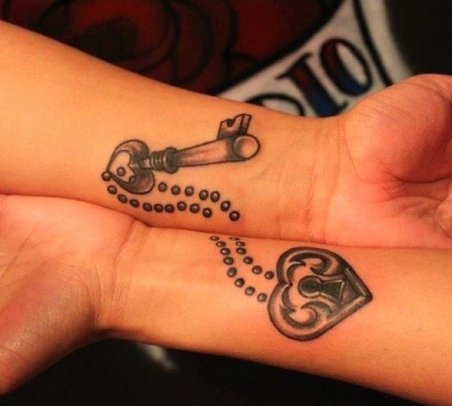best-lock-key-matching-tattoos-for-lovers-2017