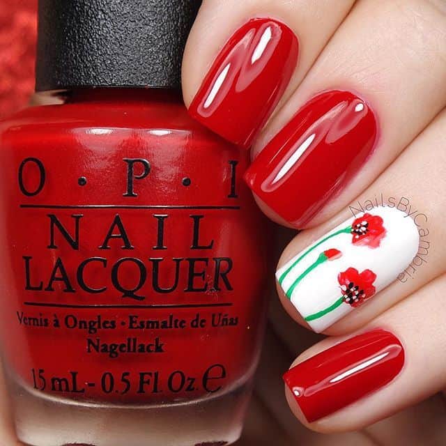 outstanding-red-floral-nail-art-designs-for-women