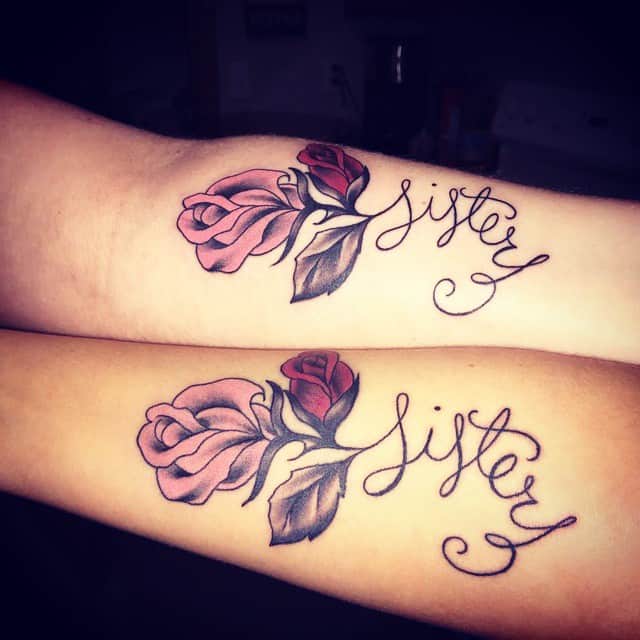 red-rose-flowers-sister-tattoo-designs-2017