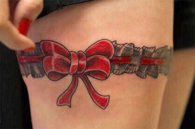 elegant-red-bow-tattoos-art-for-women-thigh