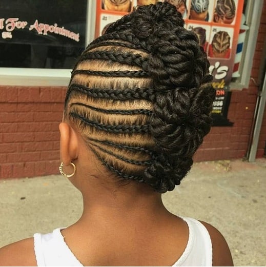 Mohawk braided hair for 10 year old black girl 