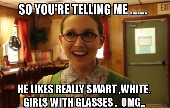 memes about girls with glasses