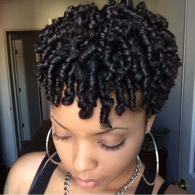 kenyan women's hairstyle with finger coils